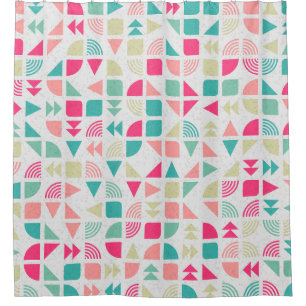 Abstract Geometric Pattern generative computationa Shower Curtain