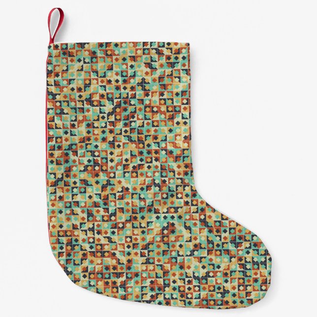 Abstract Geometric Pattern generative computationa Small Christmas Stocking (Front)