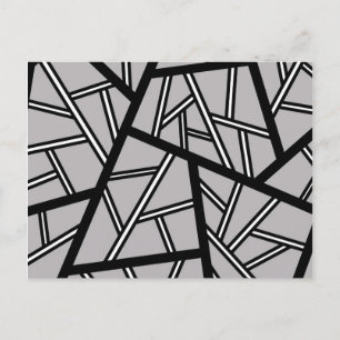 Abstract geometric pattern - gray announcement postcard