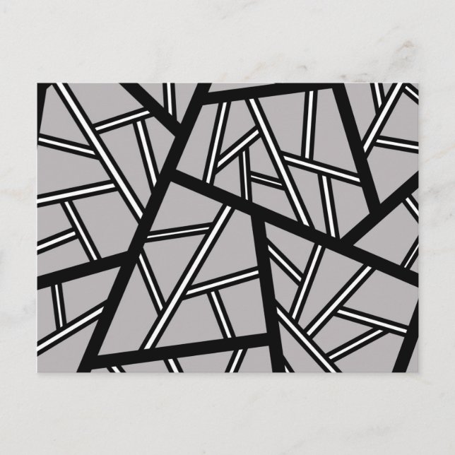 Abstract geometric pattern - gray announcement postcard (Front)