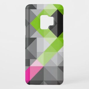 Abstract geometric pattern Grey pink green colours Case-Mate Samsung Galaxy S9 Case