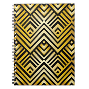 Abstract geometric pattern in art-deco style, vint notebook