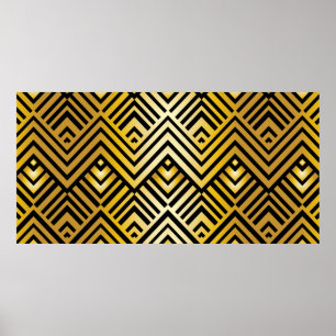 Abstract geometric pattern in art-deco style, vint poster