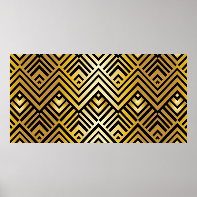 Abstract geometric pattern in art-deco style, vint poster (Front)