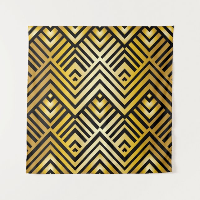 Abstract geometric pattern in art-deco style, vint tapestry (Front)