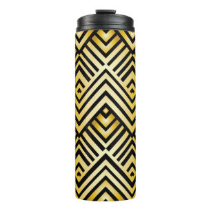 Abstract geometric pattern in art-deco style, vint thermal tumbler