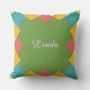 Abstract Geometric Pattern in Bold Colours Cushion