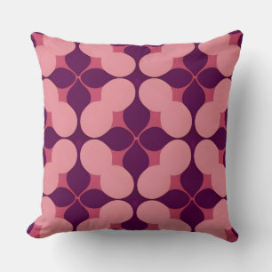 Abstract Geometric Pattern in Pink and Purple Tone Cushion