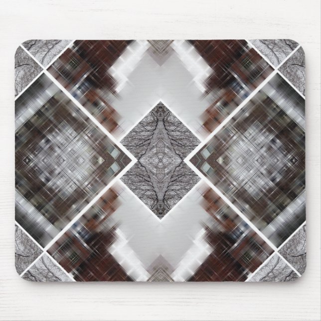 Abstract Geometric Pattern in Winter Mouse Mat (Front)