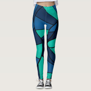 Abstract geometric pattern leggings
