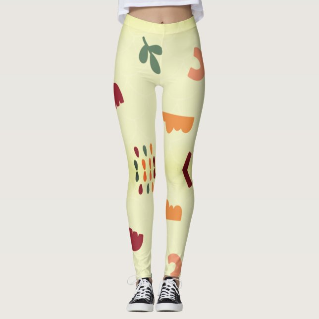 abstract geometric pattern leggings (Front)