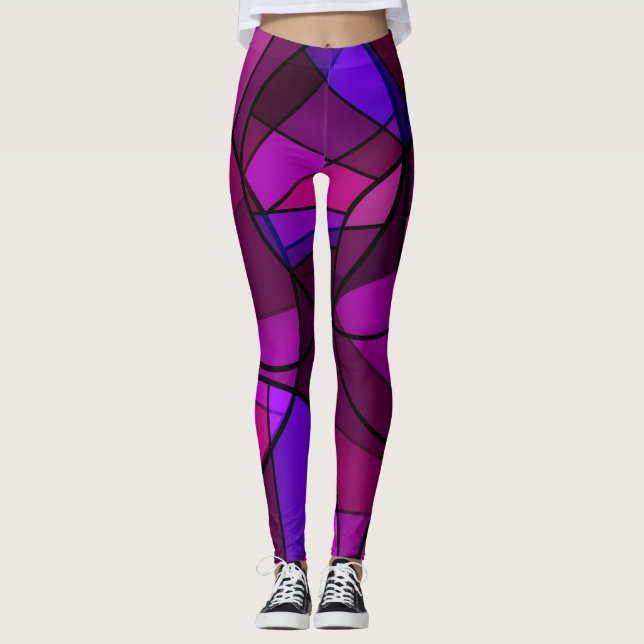 Abstract geometric pattern leggings (Front)