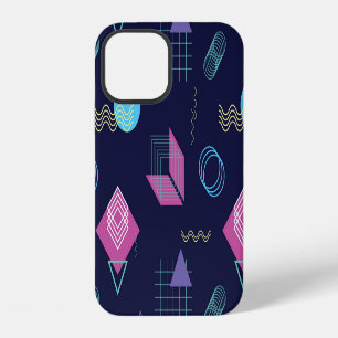 Abstract geometric pattern, line shapes. iPhone 12 case