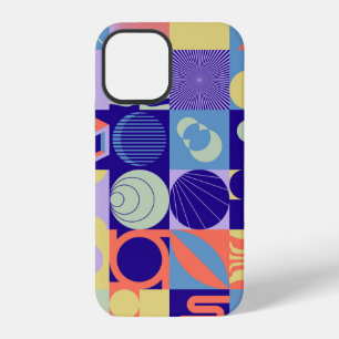 Abstract geometric pattern made with simple shapes iPhone 12 case