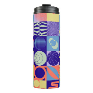 Abstract geometric pattern made with simple shapes thermal tumbler