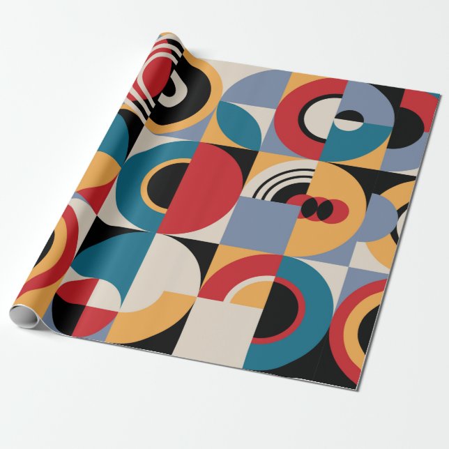 Abstract geometric pattern. Memphis style print de Wrapping Paper (Unrolled)