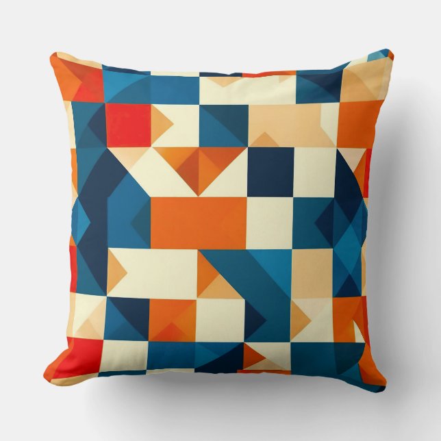 Abstract Geometric Pattern Modern Home Accent 🟣 Cushion (Front)