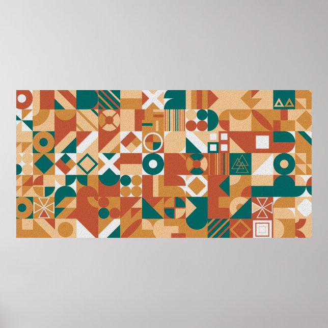 Abstract geometric pattern. Multicolor Figures. Te Poster (Front)