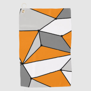 Abstract geometric pattern - orange and grey. golf towel