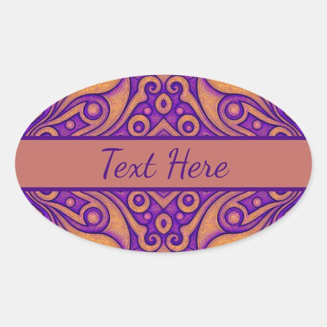 Abstract Geometric Pattern Oval Sticker (Front)