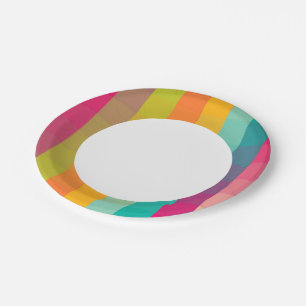 Abstract geometric pattern paper plate