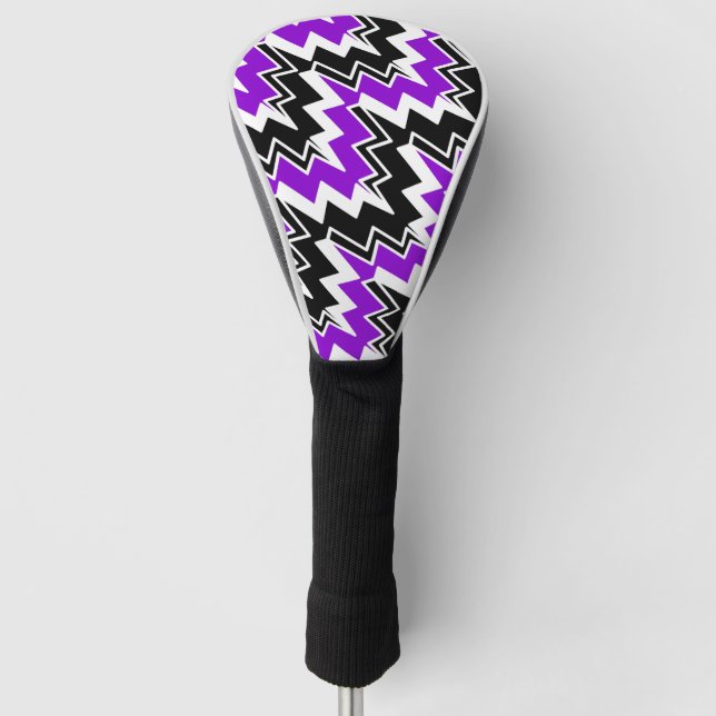 Abstract geometric pattern - purple golf head cover (Front)