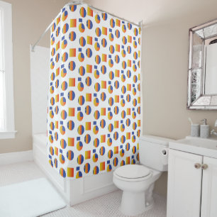 Abstract geometric pattern shower curtain