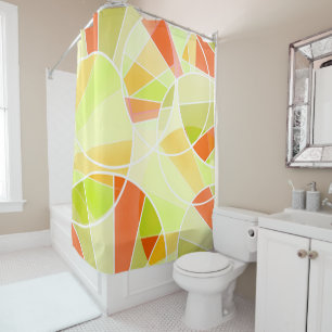 Abstract geometric pattern shower curtain