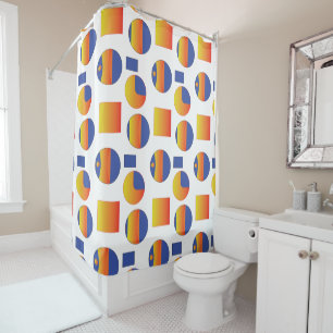 Abstract geometric pattern shower curtain