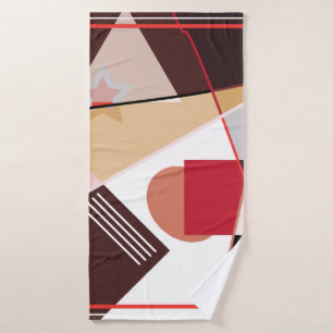 Abstract geometric pattern, silk scarf shawl desi bath towel