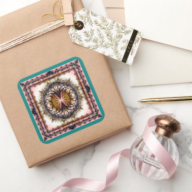 Abstract geometric pattern square sticker (Gifting)