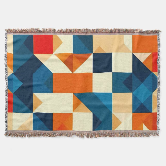 Abstract Geometric Pattern Throw Blanket (Front)