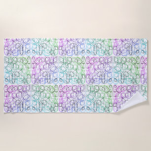Abstract Geometric Pattern   Tiled and Filtered   Beach Towel