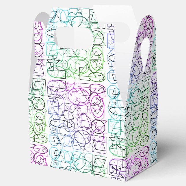 Abstract Geometric Pattern | Tiled and Filtered | Favour Box (Opened)