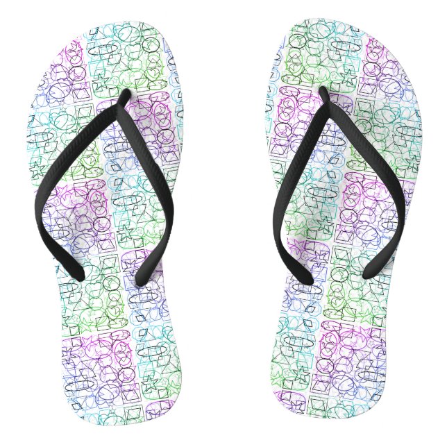 Abstract Geometric Pattern | Tiled and Filtered | Flip Flops (Footbed)