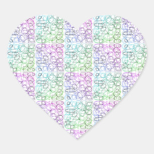 Abstract Geometric Pattern   Tiled and Filtered   Heart Sticker