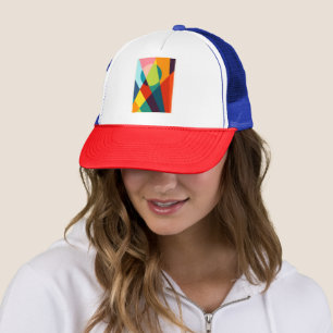 Abstract geometric pattern trucker hat