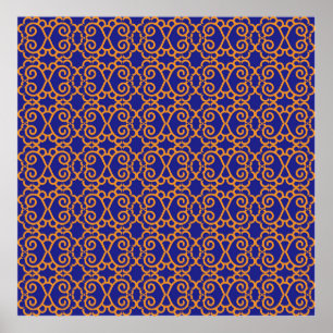 Abstract Geometric pattern vintage background. Tre Poster