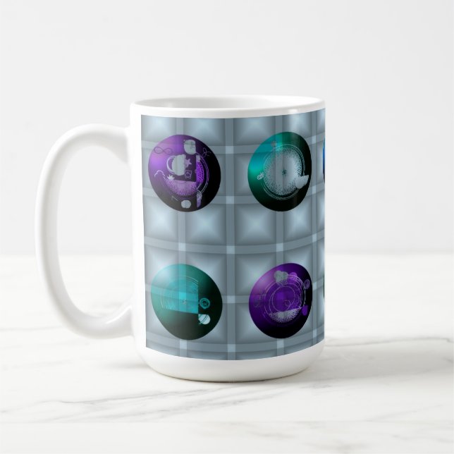 Abstract Geometric Pattern Wall clock  Coffee Mug (Left)
