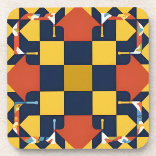 Abstract Geometric Pattern with Arrows Coaster