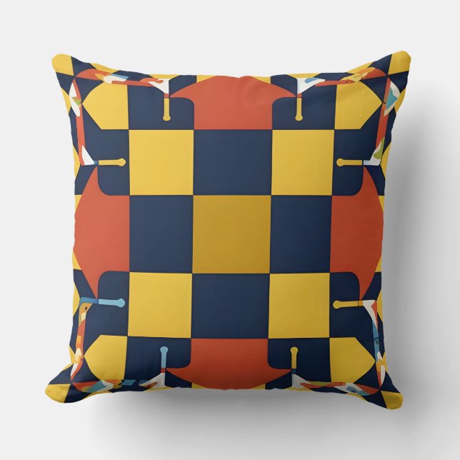 Abstract Geometric Pattern with Arrows Cushion (Front)