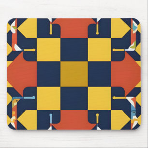 Abstract Geometric Pattern with Arrows Mouse Mat