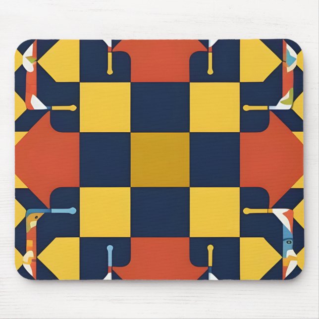 Abstract Geometric Pattern with Arrows Mouse Mat (Front)