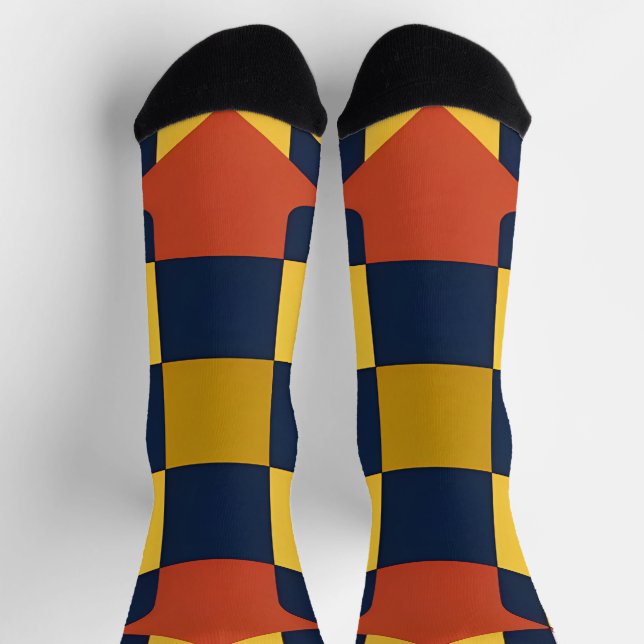 Abstract Geometric Pattern with Arrows Socks (Top)