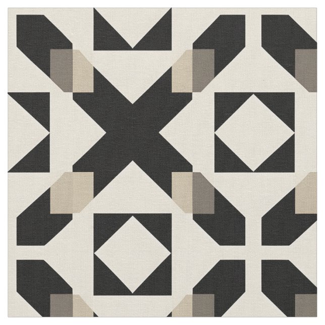 Abstract Geometric Pattern with Contrasting Black Fabric (Close Up)