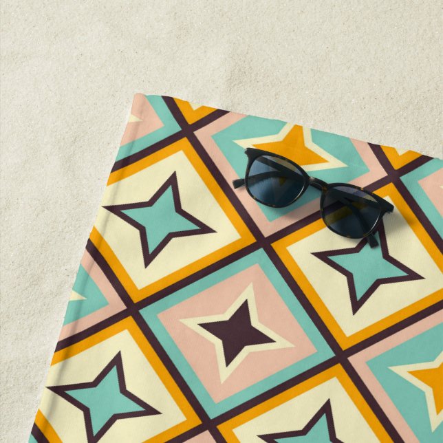 Abstract geometric pattern with diamond shapes beach towel (In Situ)