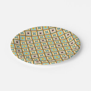 Abstract geometric pattern with diamond shapes paper plate