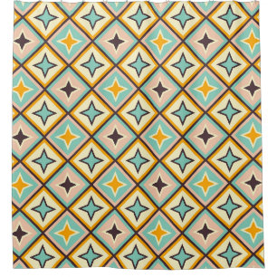 Abstract geometric pattern with diamond shapes shower curtain