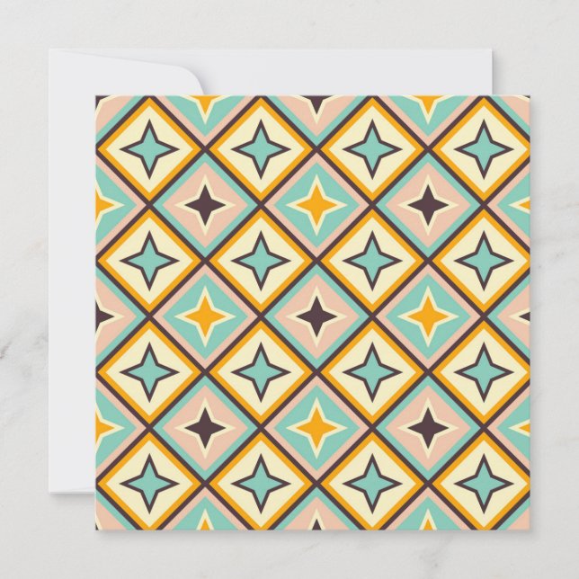 Abstract geometric pattern with diamond shapes thank you card (Front)
