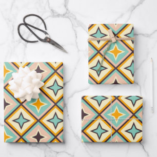 Abstract geometric pattern with diamond shapes wrapping paper sheet